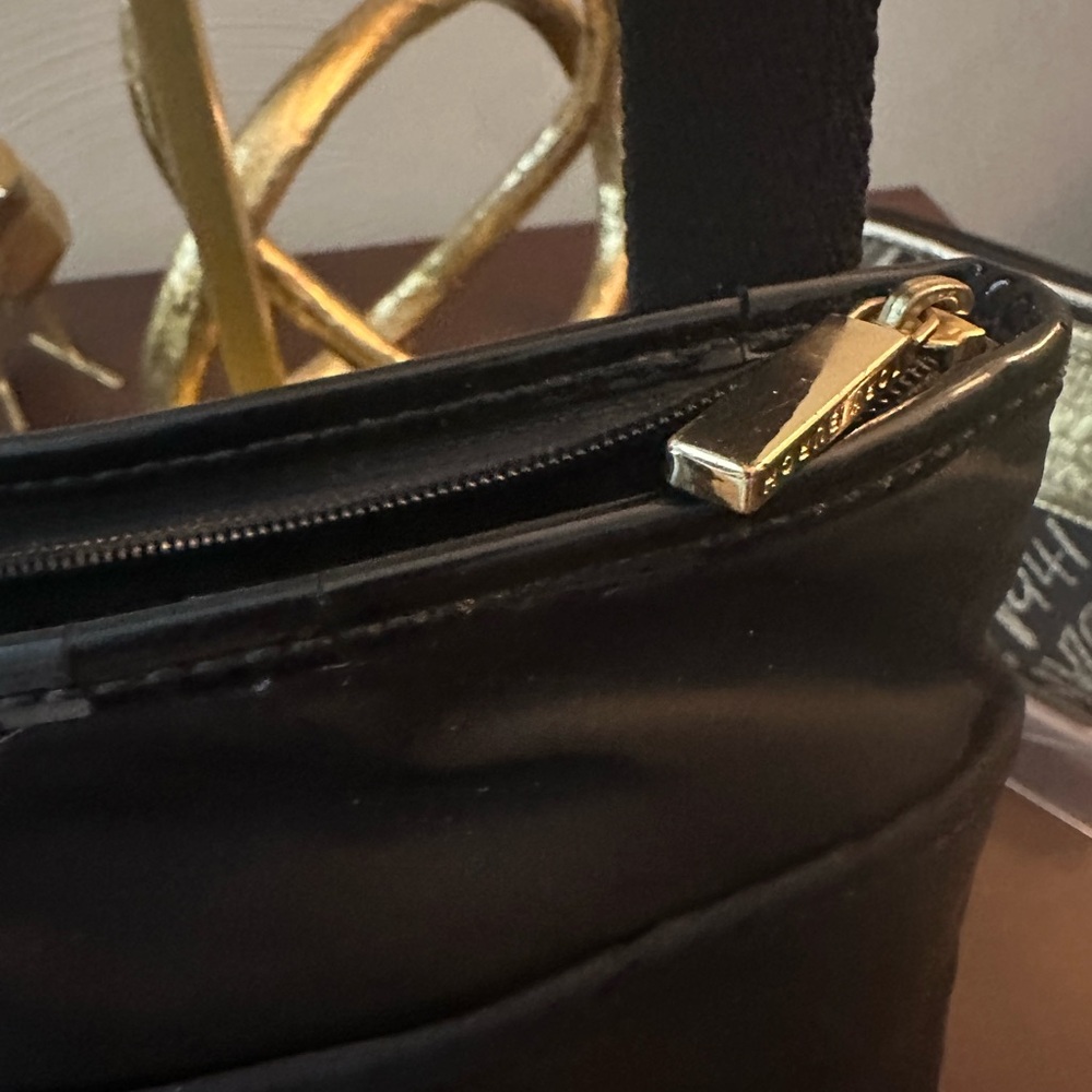 Tory Burch Perry Black Crossbody Bag with Patent Trim & Front Pocket - Picture 15 of 16